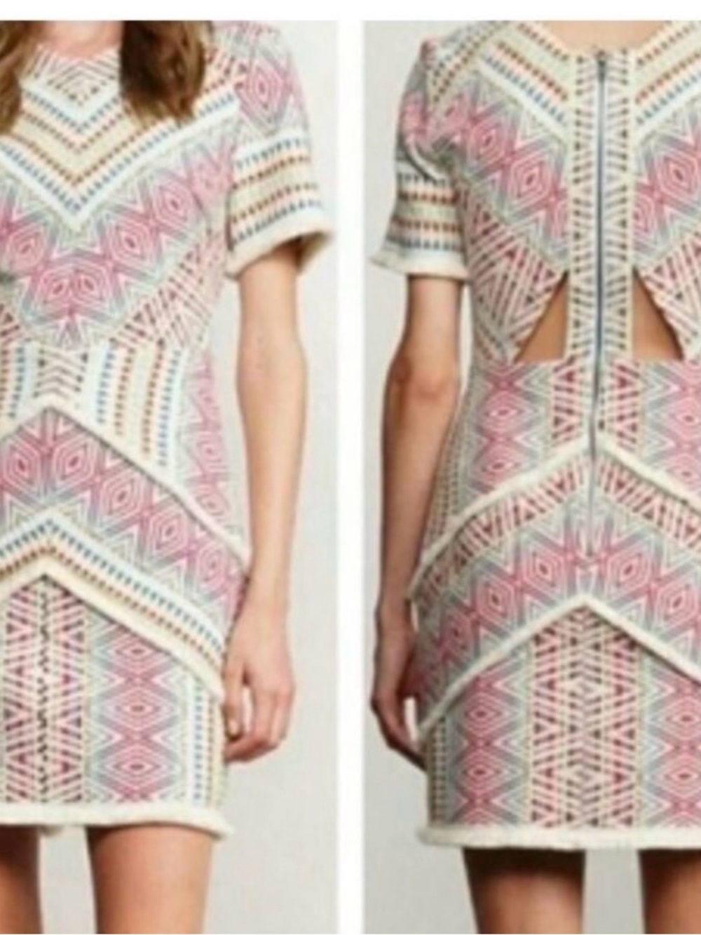Women's Adelyn Rae Pink Geometric Short Dress